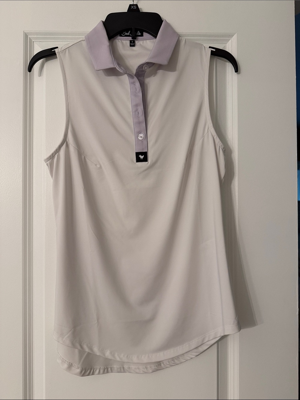Bad Birdie - Sleeveless Polo Top - Lavender Collar